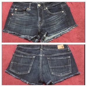 Like New American Eagle Stretch Black Dark wash Skort Jean shorts